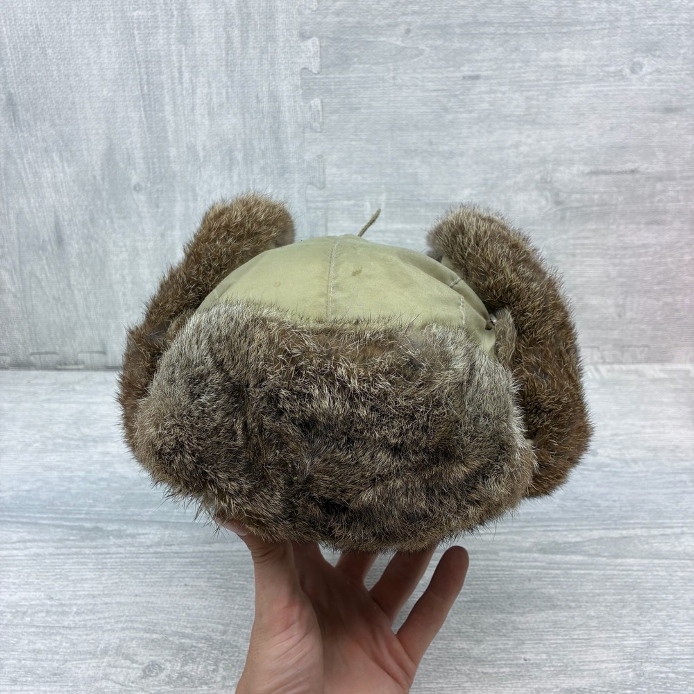 Vintage Yukon Charlie Trapper Hat Men OS Tan Brown Fur Ushanka Winter Cap